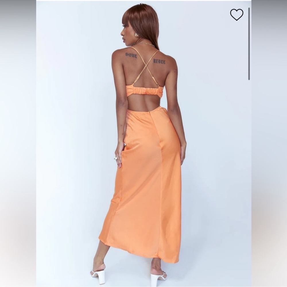 GISELLE MIDI DRESS ORANGE - Princess Polly - Picture 3 of 4